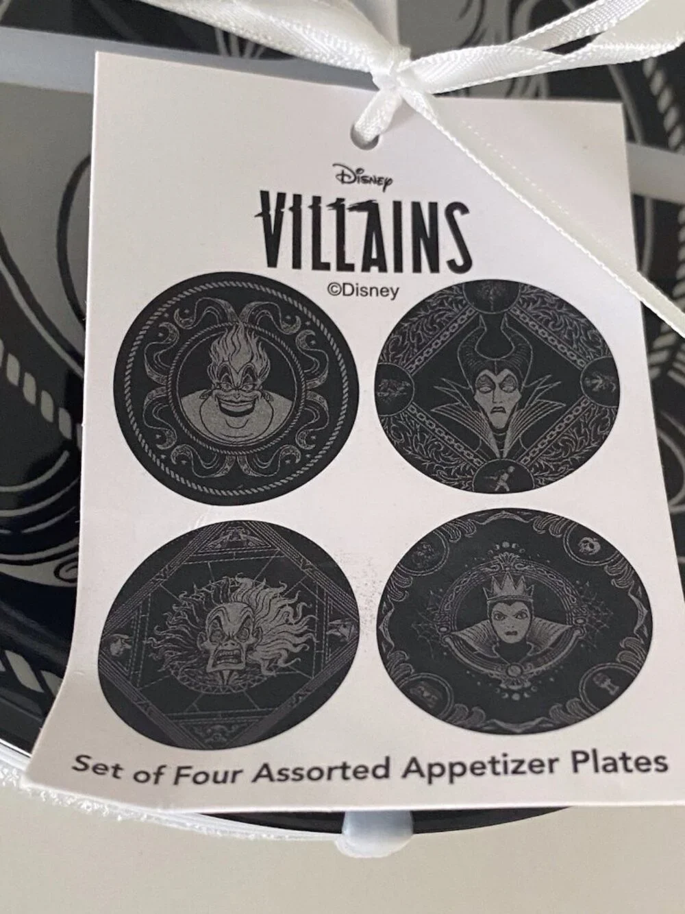 Set Of 4 Disney Villains Ceramic Appetizer Plates Ceramic 6” Ursula Maleficent